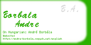 borbala andre business card